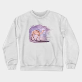 Timeworn Camel in the Desert with Mandalas Crewneck Sweatshirt